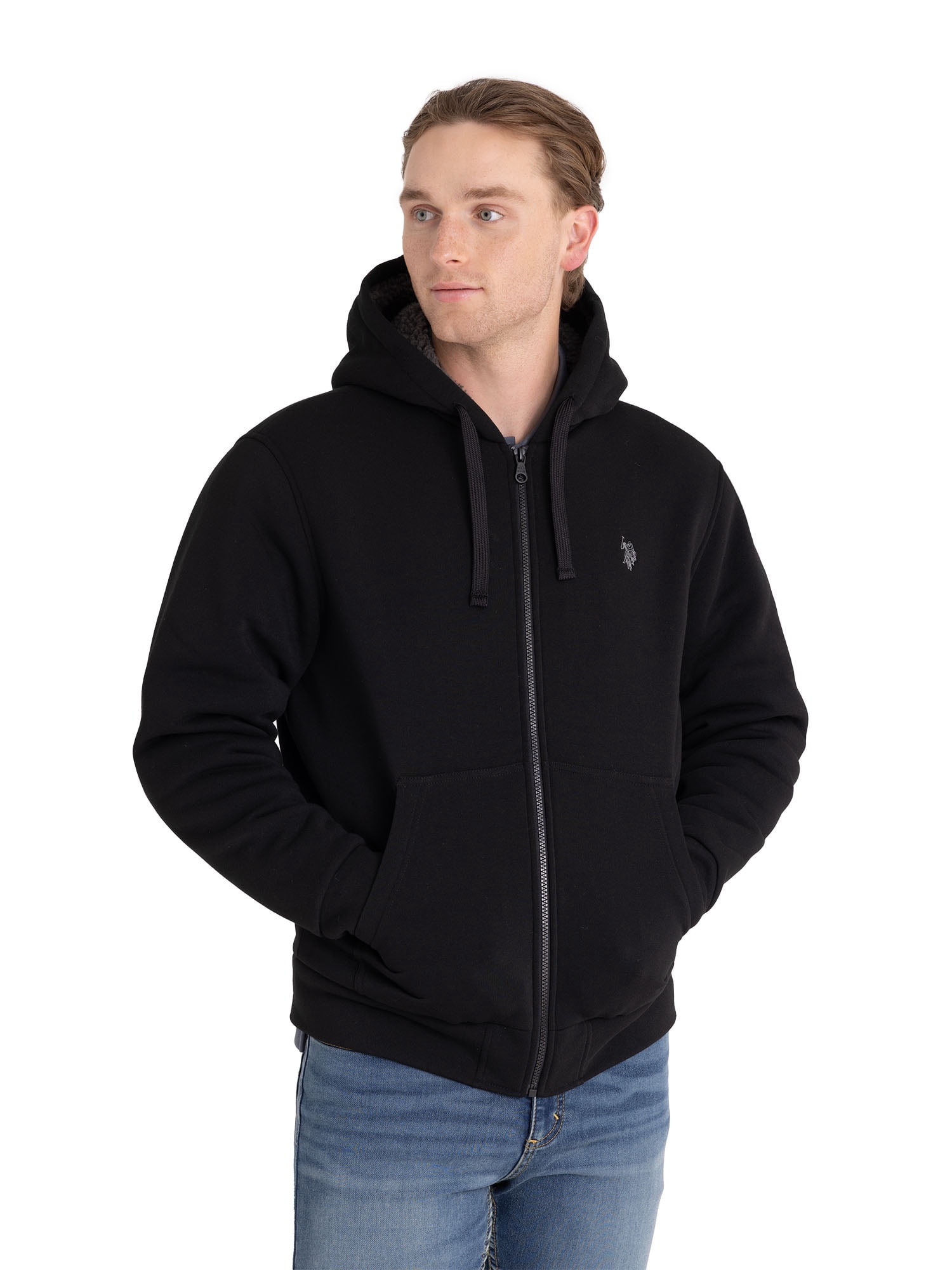 U.S. Polo Assn Men's Black Full Zip Jacket , L