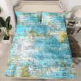 thumbnail image 2 of Manfei Watercolor Abstract Twin Sheet Sets,Modern Grunge Pastel Aesthetic Twin Fitted Sheet,Blue Green White Flat Sheet For Girl Kids,Breathable Home Decor,3-Piece, 2 of 7