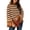 B Brown, variant on DOKOTOO Pullover Sweaters for Women Casual Loose Long Sleeve Mock Neck Ribbed Jumper Sweaters Chunky Knit Baggy Fall Striped Sweater Top Size Large US12-14
