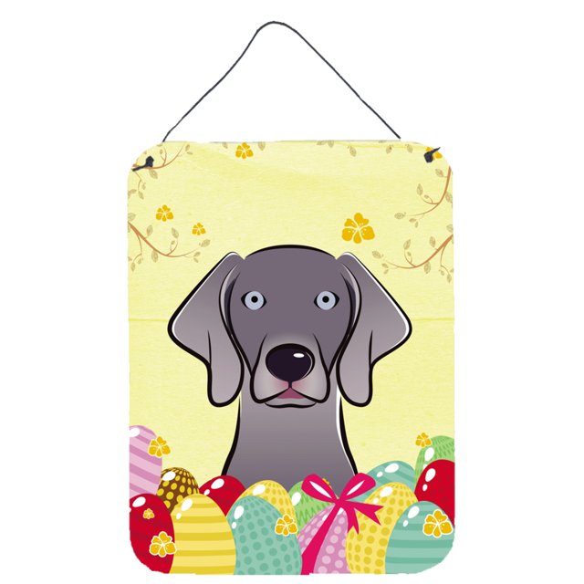 Caroline's Treasures Weimaraner Easter Egg Hunt Impresiones para colgar en la pared o en la puerta BB1913DS1216, 16HX12W, Multicolor Caroline's Treasures BB1913DS1216