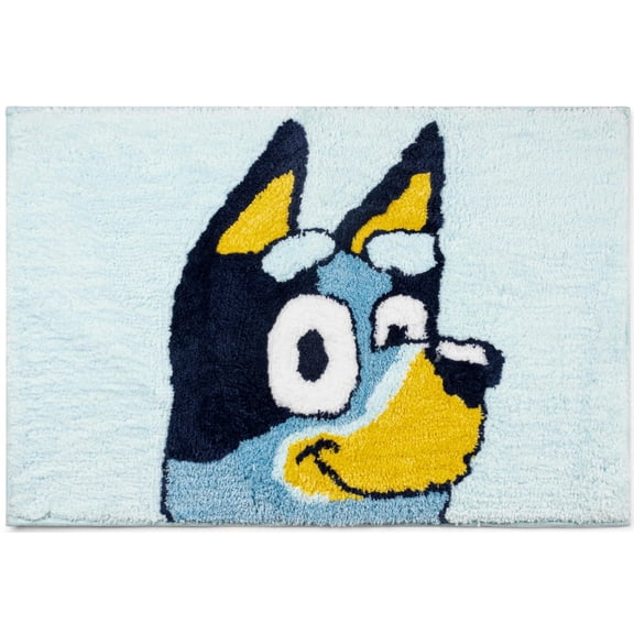 Jay Franco Bluey Kids Bath Rug - Soft, Non-Slip, Machine Washable, Blue Bathroom Mat 20 x 30