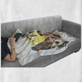 thumbnail image 6 of Pet Lover Soft Flannel Fleece Throw Blanket, Dogs and Kittens in Disparate Sizes and Shapes Sitting Animals, Cozy Plush for Indoor and Outdoor Use, 60" x 80", Multicolor, by Ambesonne, 6 of 6