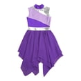 thumbnail image 5 of inhzoy Kids Girls Praise Lyrical Dance Dress Sleeveless Color Block Liturgical Worship Tunic Dancewear 6-16 Purple 6, 5 of 7