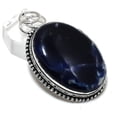 thumbnail image 2 of Natural Sodalite Gemstone Handmade 925 Sterling Silver Gift Pendant 2.29", 2 of 2