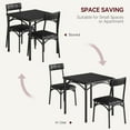 thumbnail image 7 of Homhougo 3 Piece Retro MDF Board Upholstered Chairs Dining Table and Chairs Set, Black, 7 of 7