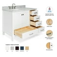 thumbnail image 3 of Ariel Cambridge 43 In. Left Offset Rectangle Single Sink Vanity With Carrara White Marble 0.75 In Countertop In White, 3 of 10