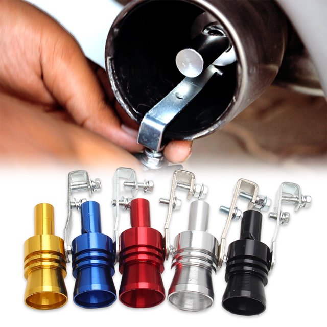 Baohd 2 Valves Anti-Bruit Sifflet Roue de Ver Superchargeur Embout Sonore Voiture Argentsifflet Bas Accessoires de Simulateur de Roue Noir m