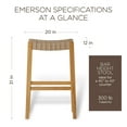 thumbnail image 5 of Open Box Maven Lane Stool in Weathered Natural Finish w/Avanti Vegan Leather, 5 of 6
