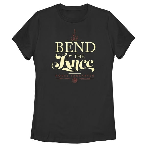 Women's Game of Thrones Bend the Knee  Graphic Tee Black Small