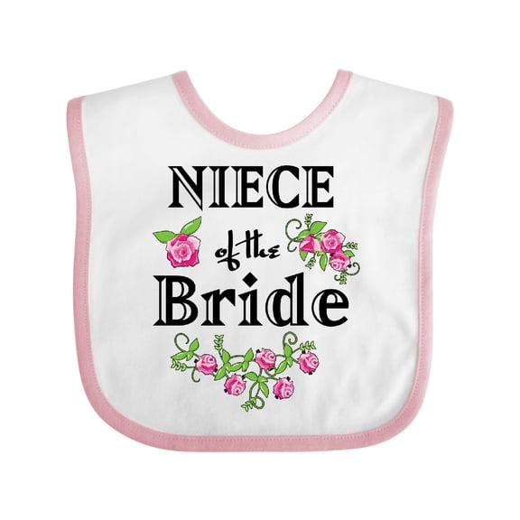 Inktastic Niece of the Bride Roses Girls Baby Bib