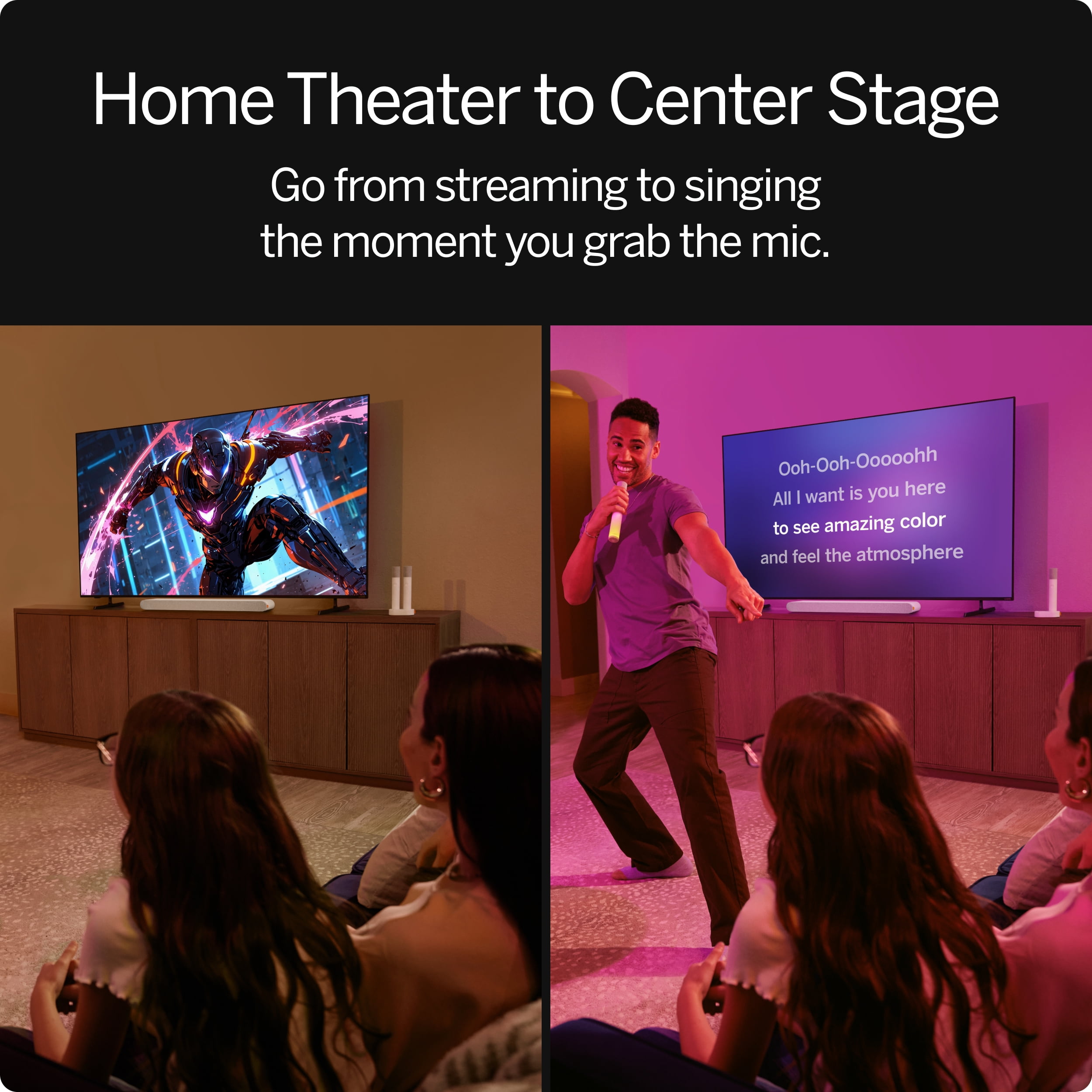 VIZIO MicMe 2.1 Karaoke Soundbar, 2 Wireless Microphones, Wireless Subwoofer w/ Dolby Atmos, DTS:X, Bluetooth — SK210X-0805 (New)