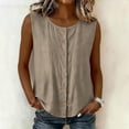 thumbnail image 7 of WRFWUL Womens Scoop Neck Cotton Tank Tops Button Down Sleeveless Vest Loose Lightweight Gauze Blouses, 7 of 7
