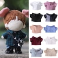 thumbnail image 6 of Playing House Cotton Stuffed Change Dressing Game Solid Color Blouse Idol Doll Clothes 20CM Doll Shirt Stripes Lattice TYPE 9, 6 of 8