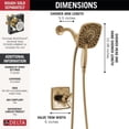 thumbnail image 3 of Delta Ashlyn 17 Series Dual-Function Shower Faucet Set with In2ition 2-in-1 Dual Shower Head with Handheld Spray, Gold 2-Handle Valve Trim Kit, Champagne Bronze (Valve Not Included), 3 of 8