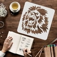 thumbnail image 3 of Lion Head Stencil 11.8x11.8 inch Wild Animal Stencils Plastic African Big Cat Wild Animal Stencils Reusable Lion Pattern Stencils for Painting on Wood Floor Wall and Tile, 3 of 9