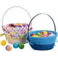thumbnail image 4 of 3 Pcs Easter Bamboo Baskets with Polka Dots Lining and Handle, Woven Easter Eggs Hunting Bucket, Wicker Candy Toys Storage Baskets for Picnic, Gift Packing, Party Favors Decorations(10" X 12"), 4 of 7