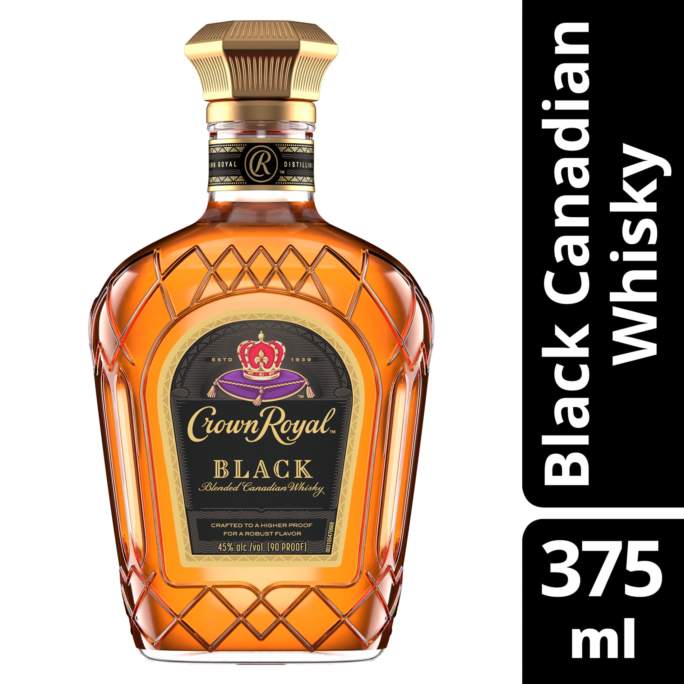 Crown Royal Black Blended Canadian Whisky, 375 mL, 45% ABV