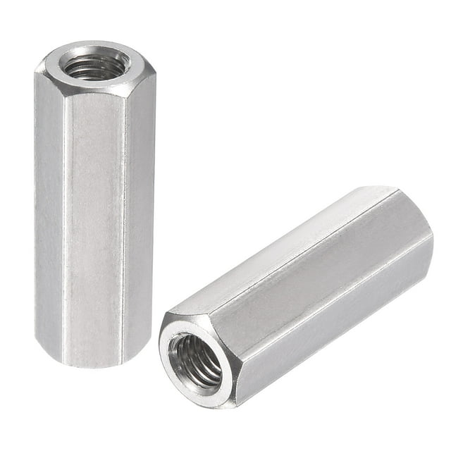 Unique Bargains Écrou de Couplage Hexagonal Métrique en Acier Inoxydable 304 M8 x 1,25 Pas 40mm Longueur, Lot de 5