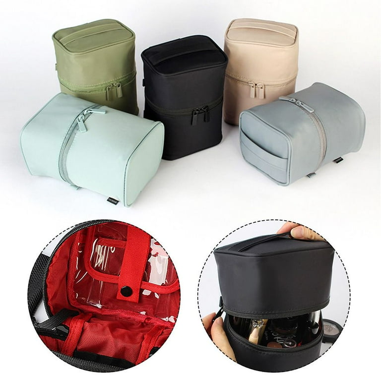 cylinder toiletry travel bag pouch Travel Storage Case Ins Style Multi-Functional Makeup Pouch Handbag Cylinder  Cosmetic Bag Toiletry Bag PINK