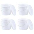 thumbnail image 6 of 4 Gallon Round Plastic Buckets with Lids (4 Pack) - White, Food Grade Pails - Durable All Purpose Storage Containers for Home, Farm, Fishing, Cleaning, 6 of 7