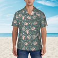 thumbnail image 2 of Susaid Hedgehogs and Flowers Print Short Sleeve Shirts Button Down Casual Shirts Summer Beach Aloha Button Down Short Sleeve for Men ,3X-Large, 2 of 7