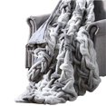 thumbnail image 1 of The Urban Port BM225989 Eus Faux Fur Braided Reverse Flannel Throw, Silver, 1 of 1