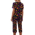 thumbnail image 6 of Halloween Pajama Sets for Women 2 Pieces Soft Comfy Pajamas Pumpkin Print Short Sleeve Top and Capri Pants Halloween Sleepwears, 6 of 6