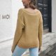thumbnail image 4 of Suéter De Ganchillo Ahuecado Jersey Con Cuello En V Suéteres Sueltos Casuales Prendas De Punto De Manga Larga Para Mujer Amarillo Trigo M, 4 of 6