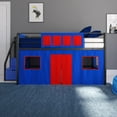 DHP Blue and Red Loft Bed Curtain Set