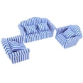 thumbnail image 4 of Ensemble de Canapé Maison de Poupée, 3 Pcs Ensemble de Canapé Miniature à Bande Lumineuse pour Décoration Bleu, 4 of 8