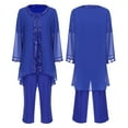 thumbnail image 4 of Aislor Women's 3 Pieces Mother of The Bride Dress Pant Suits with Jacket for Cocktail Party Formal Outfit Blue XL, 4 of 7