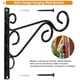 thumbnail image 2 of Paquete de 2 soportes para colgar en exteriores de hierro negro, ganchos de pared para comedero de pájaros, linternas, campanillas de viento con tornillos, 2 of 7