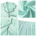 thumbnail image 3 of Aideaone Girls Boys Silk Pajamas Kids 3 Piece Satin PJs Set Button-Down Silky Nightwear Children Sleepwear for 5-12 Years, 3 of 4