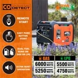 Genmax 6000W Dual Fuel Portable Inverter Generator, Propane/Gas Powered ...