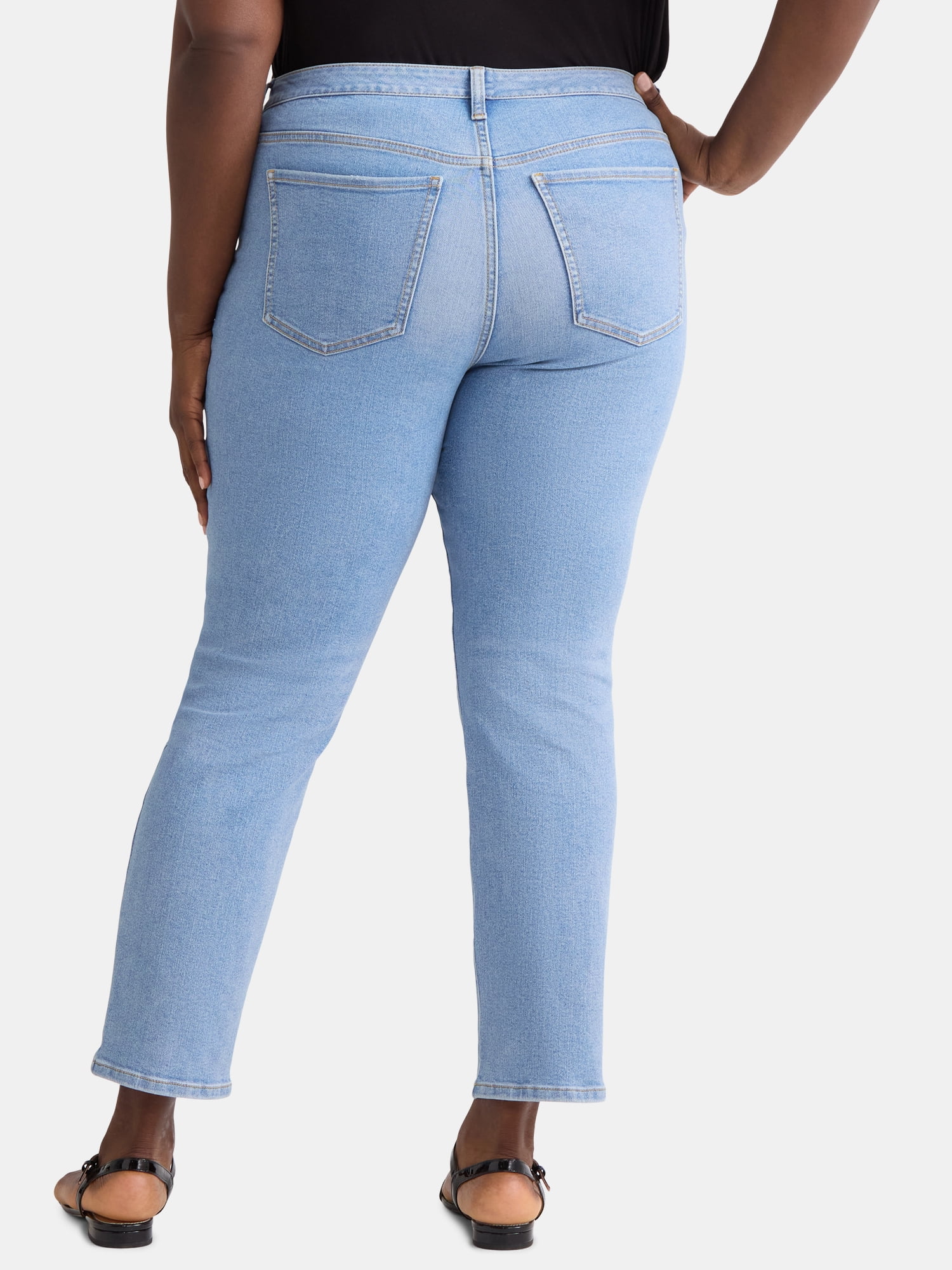 Terra & Sky Women's Plus Size Straight Leg Skinny Jeans