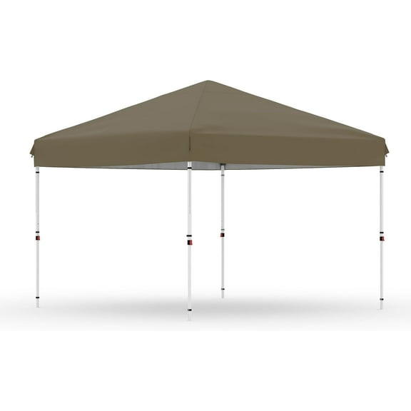 Acekid 10x10FT Folding Canopy Tent, Pop Up Canopy with 3 Height Adjustments, Portable Outdoor Shade Shelter for Patio Garden Beach, Brown