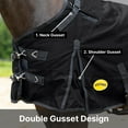 thumbnail image 3 of Resistance 1200D Horse Turnout Blanket, 300g Polyfill, Waterproof, Winter, [Size], Adjustable Buckle Closure, 3 of 9