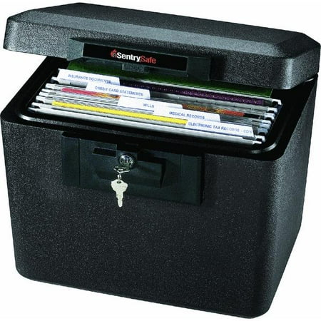 Fire Key Lock Chest Safe Black Plastic - SentrySafe