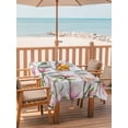 thumbnail image 2 of Outdoor Tablecloth with Umbrella Hole for Patio/Picnic/Party/Camping, Pink Magnolia Waterproof Table Cloth Rectangle Table Cover Washable, Country Botanical Blooms Floral Wooden Grain (60"x 102"), 2 of 9