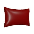 thumbnail image 2 of JUNZAN Maroon Silk Pillowcase for Hair and Skin,Cooling Sleep Both Sides Silk Satin Pillow Covers with Zipper for Women Men, 2 of 8