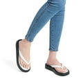 thumbnail image 5 of Dream Pairs Women Flip Flops Platform Thong Sandals Comfortable Beach Casual Indoor Outdoor Walking Summer Shoes SDFF2210W WHITE/BLACK/PU Size 9, 5 of 7