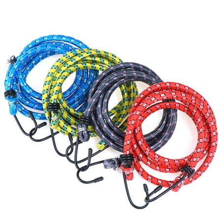 

1pc 1.5m Bungee Cord Strap Heavy Tarp Stretch ElasticTie Down Hooks Bicycle Tied