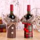 thumbnail image 2 of Bolsa tradicional clásica de la cubierta de la botella de vino de la Navidad de la arpillera de la tela escocesa del búfalo para la decoración de la Navidad, 2 of 4