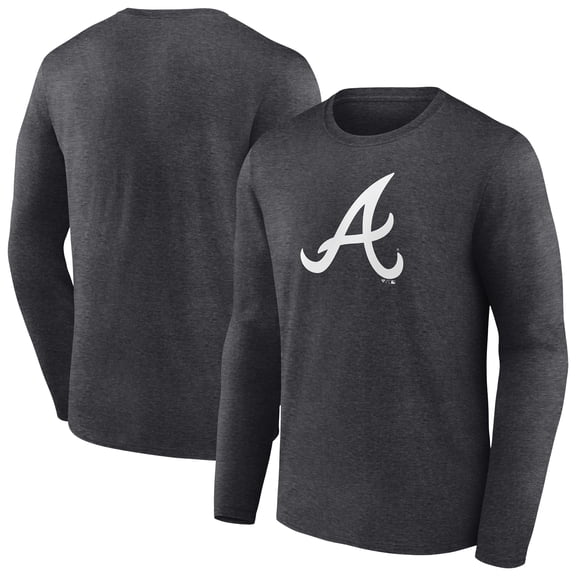 Men's Charcoal Atlanta Braves Monochrome Long Sleeve T-Shirt