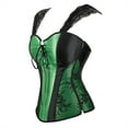 thumbnail image 2 of Grebrafan Women Corset Straps Cosplay Steampunk Bustier Top Green 2XL, 2 of 5