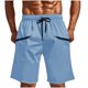 thumbnail image 1 of Pantalones Cortos para Hombre con Cremallera Bolsillos de Color Sólido Casual Multi-Bolsillo Cremallera Cordón Elástico-Cintura Carga Medio Pantalones Cortos, Poliéster, 1 of 7