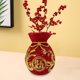 thumbnail image 4 of Jarrón de flores con forma de bolsa bendecida, decoración tradicional de resina, maceta Rojo, 4 of 7