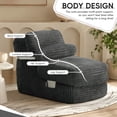 thumbnail image 4 of ANPOO 82" Single Corduroy Convertible Sleeper Sofa - Folding, Pillow Included, Back Support, Side Pocket, Zippers, Handles and Straps, Portable for Living Room & Bedroom, Dark Gray, 4 of 9