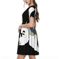 thumbnail image 2 of Easygdp Unicorn in Yoga para Vestido Transpirable de Mujer, Vestido Suelto de Manga Corta con Pliegues y Bolsillos para el Verano, 2 of 6