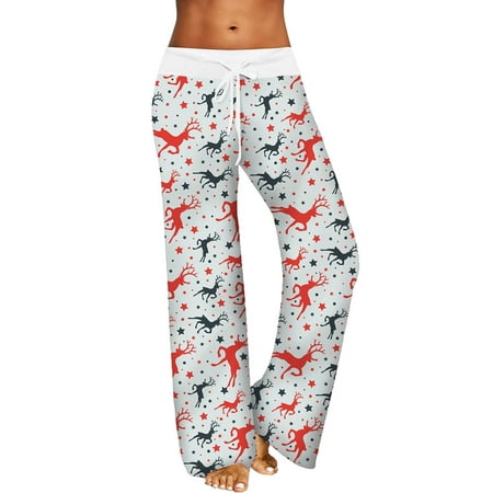 

Qufokar Jean Pants for Women Ripped Plus Size Womens Casual Pants With Pockets Womens Leisure Pants mas Printed Home Pants Wide Leg Pants Pajama Pants Pull Rope Elastic Waist